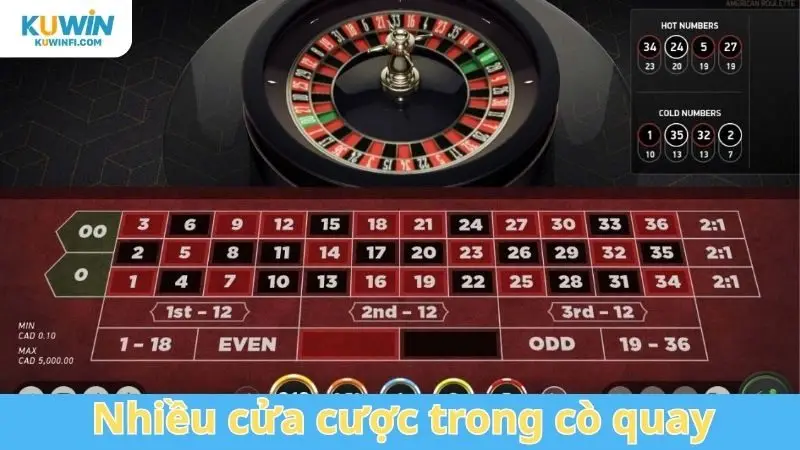 Nhiều cửa cược trong cò quay